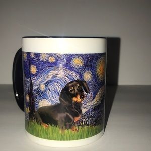 Van Gogh dachshund coffee cup mug